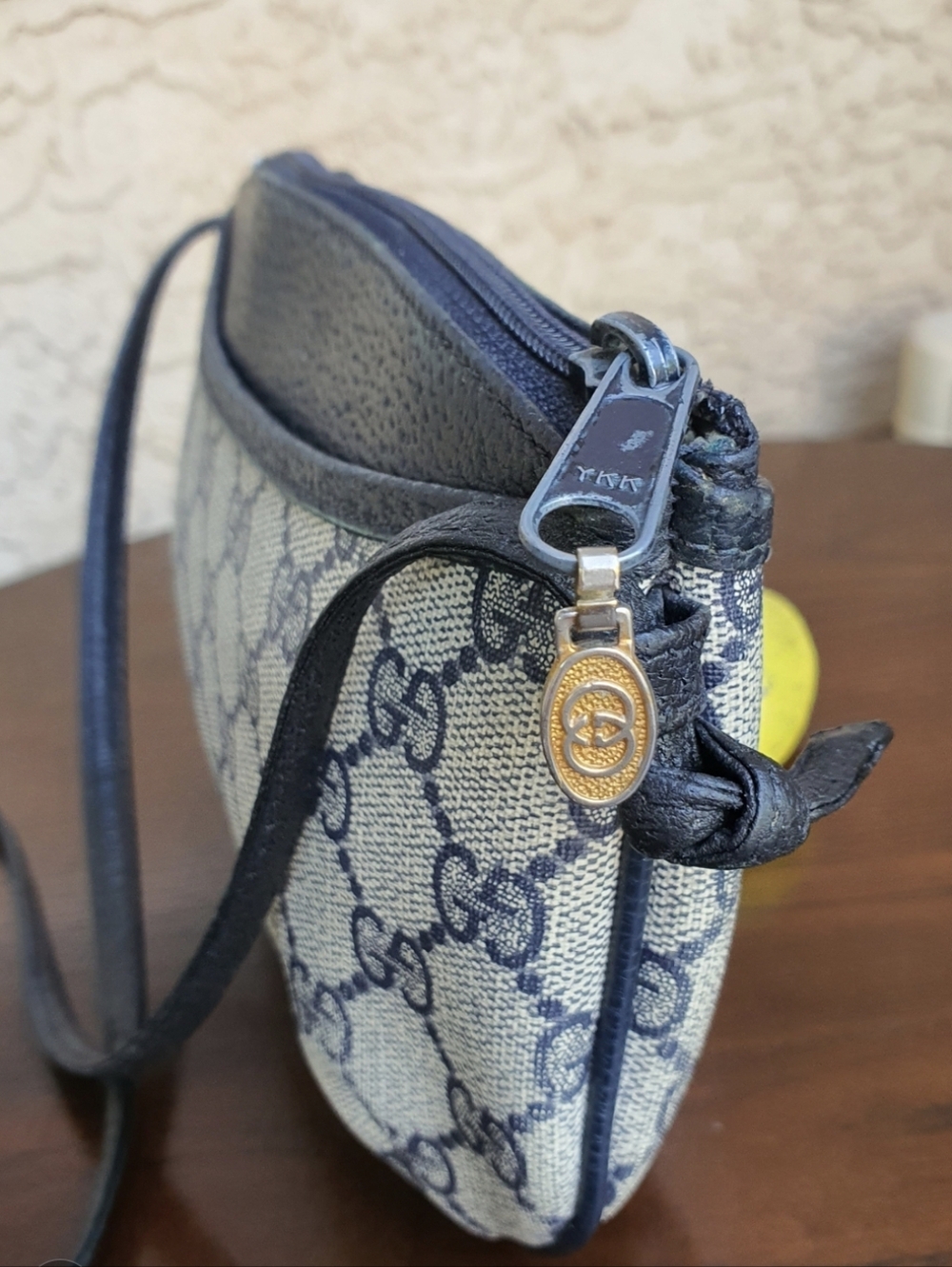 Gucci GG Supreme Monogram Coated Canvas Leather Blue Navy Shoulder/Crossbody Bag - Picture 5 of 15